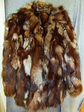GORGEOUS REAL RED FOX FUR COAT LUXURY FUR JACKET BEAUTIFUL ~ SIZE 16  EU 44