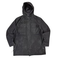 Vintage C.P. Company Cotton Hooded Jacket Black Parka Made in Italy Size XL