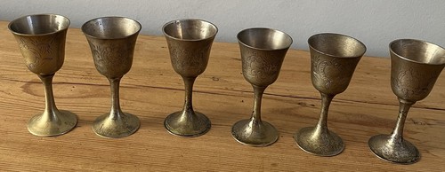 Miniature brass goblets 6 - brass,