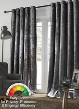 Eyelet Curtains Grey Crushed