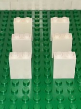 LEGO Brick 1x2x2 in White x 6 / PN 3245 - Town City Castle Star Wars