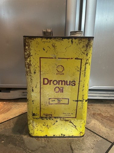 Old shell oil can - old,