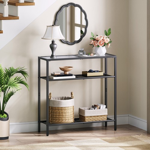 Tier black console table - 3-tier,