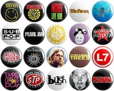20 x Grunge BUTTON PIN BADGES