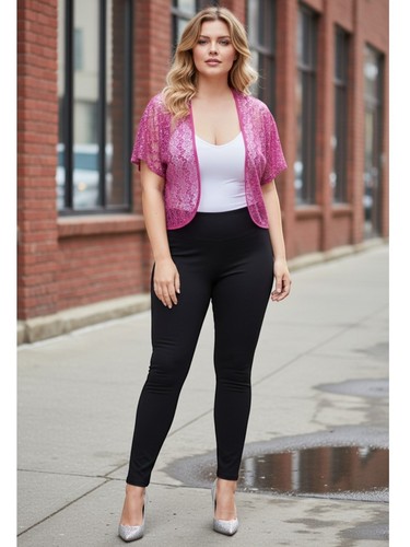 Womens pink lace bolero - pink, cerise