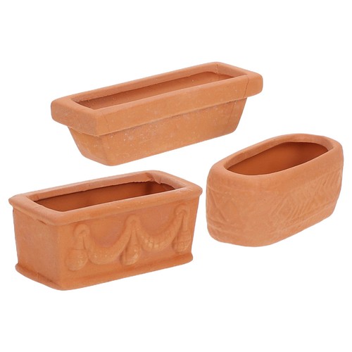 3pcs mini red clay pots - mini,