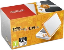 Nintendo 2DS XL Video Game Console White & Orange Boxed  + Games BUNDLE
