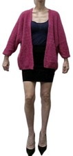 Unbranded CARDIGAN ONE SIZE hot pink mohair wool blend bat wing open BNWOT