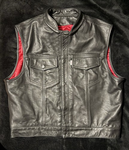 Original leather vest - -,