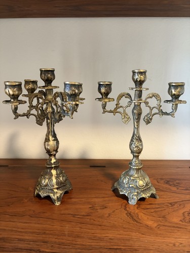 Vintage brass candelabra set - vintage,