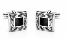 Mens Silver Cufflinks Greek