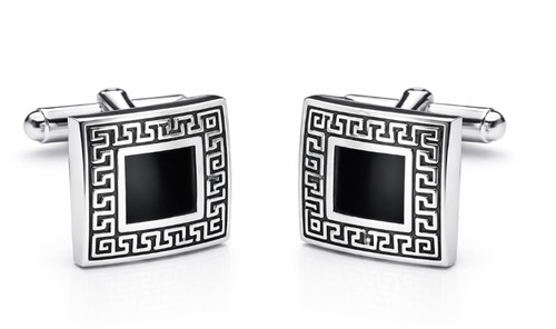 Mens silver cufflinks greek - mens,