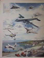 Retro Art Print Of Aircraft Of The Jet Age By Mac Tatchell