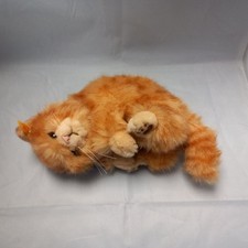 Steiff Orange Kitten Plush Cat 074936 Lying Pose Soft Toy Made in Germany