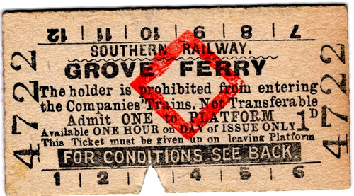 Railway platform ticket