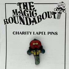 💗 A GORGEOUS LITTLE VINTAGE ‘MAGIC ROUNDABOUT’ ENAMEL PIN BADGE ‘ZEBEDEE’!