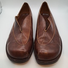 CYDWOQ Hand Made in USA Brown Leather Loafers Slip-Ons Shoes Womens 39 / Sz 8.5
