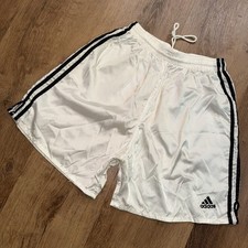 Vtg Adidas Shorts Soccer Nylon Satin Shiny Wet Look glanz Stripe 90s Mens Medium