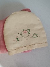 Vintage Hand Made Insulated & Embroidered Linen Egg Cosy Cute As A Button