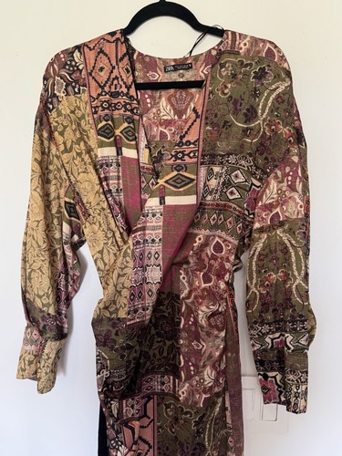 Zara satin paisley faux fringe - satin,