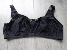 M&S MARKS & SPENCER BLACK NON WIRED FULL CUP BRA NON SLIP STRAPS UK SIZE 44C