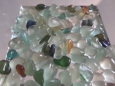 92 Small Multi Coloured Sea Glass Vintage Bottle Chunks English Seaham White