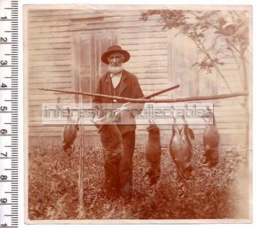 Antique rifle hunter with - hunter,