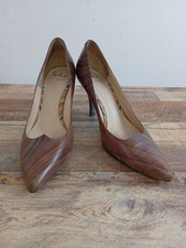 Paul Smith Stripe Swirl Pattern Brown Kitten Heels Size 39