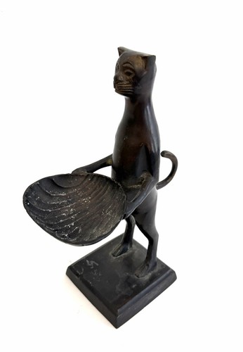 Vintage bronze cat butler - vintage,
