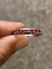 Cruzeiro Rubellite Sterling Silver Ring Size N-O