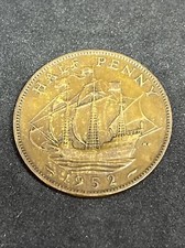 1952 George VI Half Penny Coin