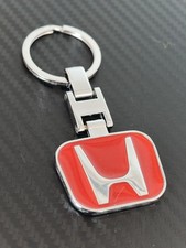 Honda Silver & Red Metal Logo
