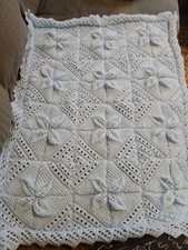 Hand Knitted Baby Blanket Pram