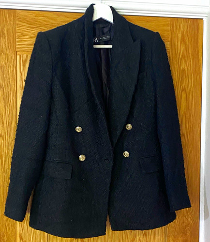 Zara black tweed double - zara,