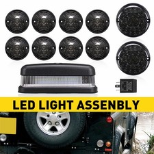For Land Rover Defender Front & Rear Clear Smoked White LED Light Upgrade Kit UK