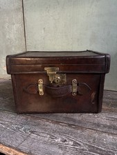 Antique Leather Hat Box Made