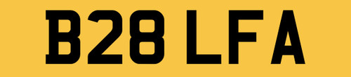 Short old car number plate - short,