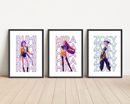 Kpop demon hunters prints set - kpop,