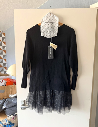 Monnalisa black sweater dress - monnalisa,