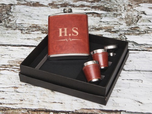 7oz full leather personalised - 7oz,