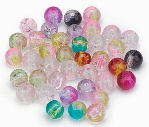 Glass crackle beads - crackle, 4mm