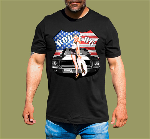 Route mustang shirt - route, t-shirt