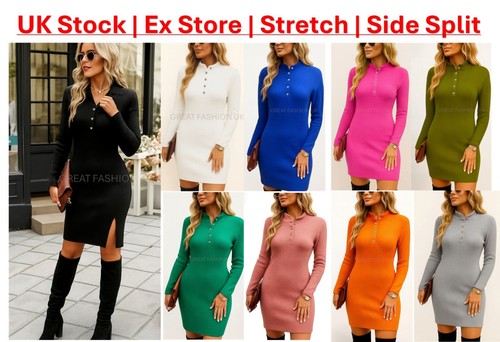 Ladies ribbed jumper dress - ladies,
