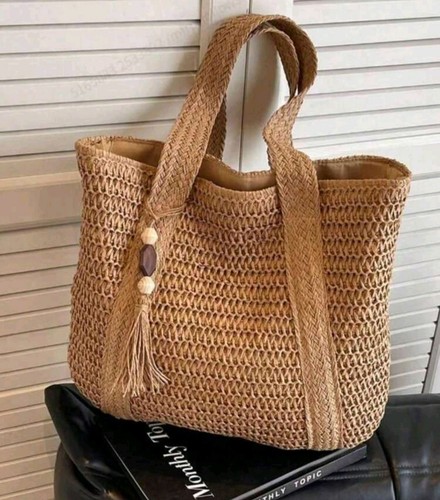 Rattan beach bag summer - beach,