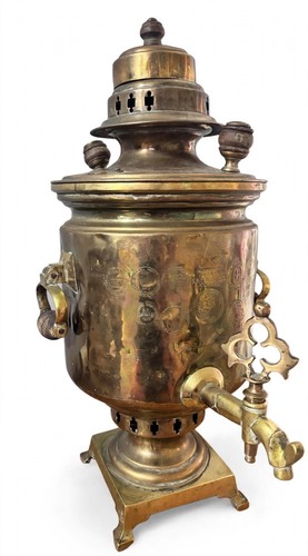 Antique russian brass - russian, samovar