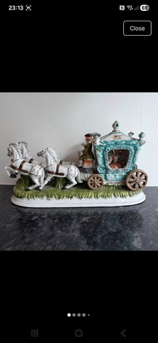 Porcelain horse and - and, carriage