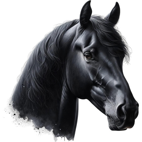 Black friesian horse vinyl - black,