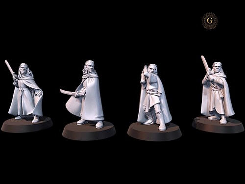 Elven militia with swords - militia,