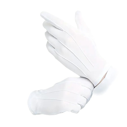 White gloves bands - white,