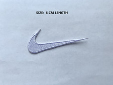 Sports badge logo  SWOOSH  White/Grey Embroidered sew on iron on Patch/badge